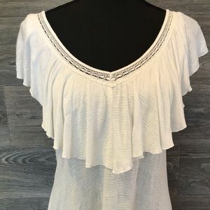 Cream Ruffled Top